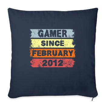 Gamer since February 2012 - Birthday - Sofa pillowcase 17,3'' x 17,3'' (45 x 45 cm) - navy - Front
