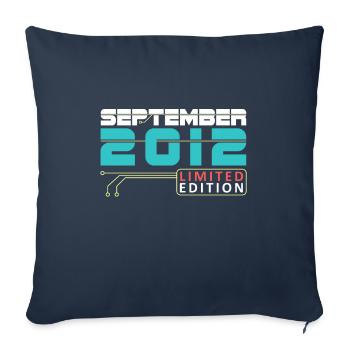 September 2012 - Birthday in September - Sofa pillowcase 17,3'' x 17,3'' (45 x 45 cm) - navy - Front