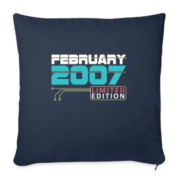 February 2007 - Birthday in February - Sofa pillowcase 17,3'' x 17,3'' (45 x 45 cm) - navy - Front