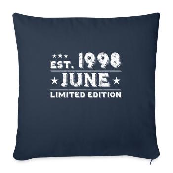 June 1998 - Birthday in June - Sofa pillowcase 17,3'' x 17,3'' (45 x 45 cm) - navy - Front