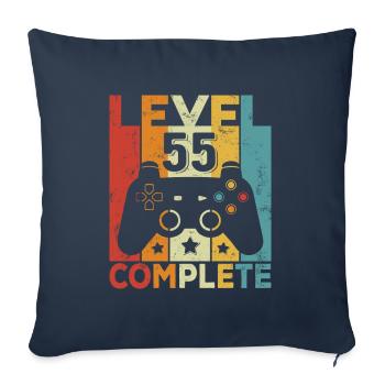 Level 55 Complete Birthday 55 Years Man Woman - Sofa pillowcase 17,3'' x 17,3'' (45 x 45 cm) - navy - Front