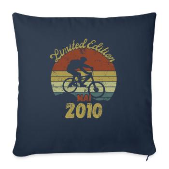 Vélo d’anniversaire Vélo Mai 2010 - Housse de coussin décorative 45 x 45 cm - bleu marine - Devant