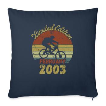 Anniversaire Vélo Vélo Février 2003 - Housse de coussin décorative 45 x 45 cm - bleu marine - Devant