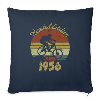 Birthday Bicycle Bike June 1956 - Sofa pillowcase 17,3'' x 17,3'' (45 x 45 cm) - navy - Front