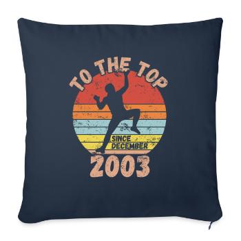 Anniversaire Escalade Bloc depuis décembre 2003 - Housse de coussin décorative 45 x 45 cm - bleu marine - Devant