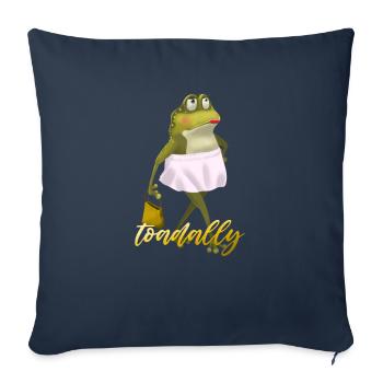 Kröten-Wortspiel für Tierliebhaber - Sofakissenbezug 45 x 45 cm - Navy - Vorne