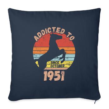 Birthday Horses Riding October 1951 - Sofa pillowcase 17,3'' x 17,3'' (45 x 45 cm) - navy - Front