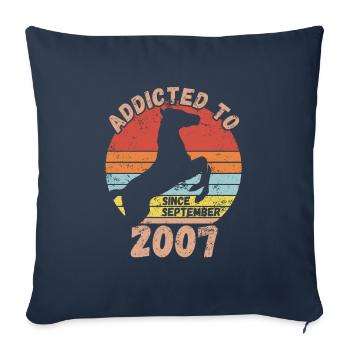 Anniversaire Équitation Septembre 2007 - Housse de coussin décorative 45 x 45 cm - bleu marine - Devant