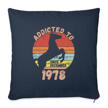 Birthday Horses Riding December 1978 - Sofa pillowcase 17,3'' x 17,3'' (45 x 45 cm) - navy - Front
