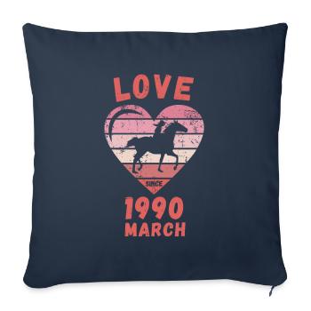 Love Horses Riding Birthday March 1990 - Sofa pillowcase 17,3'' x 17,3'' (45 x 45 cm) - navy - Front