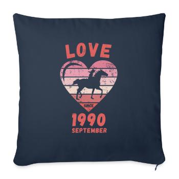 Love Horses Riding Birthday September 1990 - Sofa pillowcase 17,3'' x 17,3'' (45 x 45 cm) - navy - Front