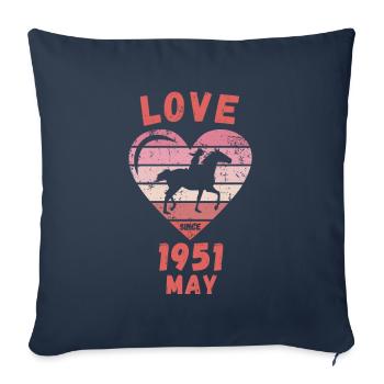Love Horses Riding Birthday May 1951 - Sofa pillowcase 17,3'' x 17,3'' (45 x 45 cm) - navy - Front