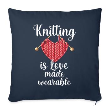 Stricken ist Liebe tragbar gemacht - Sofakissenbezug 45 x 45 cm - Navy - Vorne