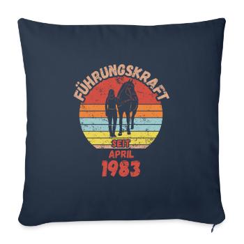 Führungskraft Reiten Geburtstag April 1983 - Sofakissenbezug 45 x 45 cm - Navy - Vorne