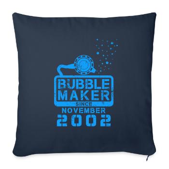 Diver Birthday Bubblemaker since November 2002 - Sofa pillowcase 17,3'' x 17,3'' (45 x 45 cm) - navy - Front