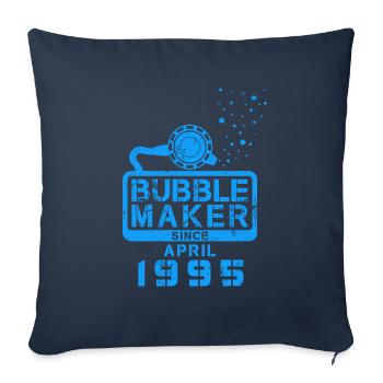 Diver's birthday Bubblemaker since April 1995 - Sofa pillowcase 17,3'' x 17,3'' (45 x 45 cm) - navy - Front