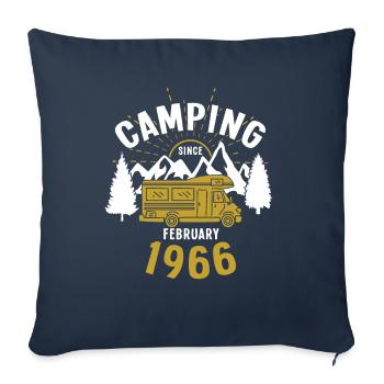 Geburtstag: Camping seit Februar 1966 Wohnmobil - Sofakissenbezug 45 x 45 cm - Navy - Vorne