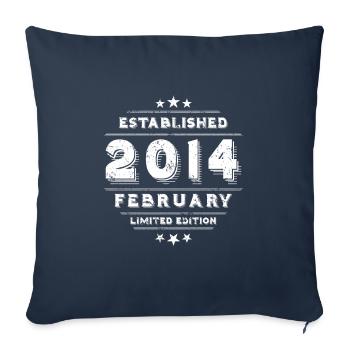 Birthday in February 2014 - February - Sofa pillowcase 17,3'' x 17,3'' (45 x 45 cm) - navy - Front