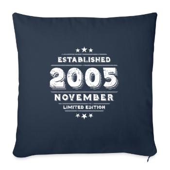Birthday in November 2005 - November - Sofa pillowcase 17,3'' x 17,3'' (45 x 45 cm) - navy - Front
