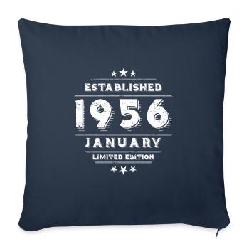Geburtstag im Januar 1956 - January - Sofakissenbezug 45 x 45 cm - Navy - Vorne