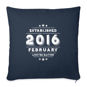 Birthday in February 2016 - February - Sofa pillowcase 17,3'' x 17,3'' (45 x 45 cm) - navy - Front