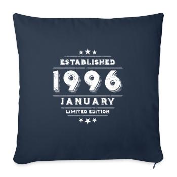 Birthday in January 1996 - January - Sofa pillowcase 17,3'' x 17,3'' (45 x 45 cm) - navy - Front