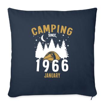 Geburtstag: Camping seit Januar 1966 Zelten - Sofakissenbezug 45 x 45 cm - Navy - Vorne