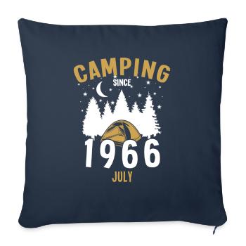 Geburtstag: Camping seit Juli 1966 Zelten - Sofakissenbezug 45 x 45 cm - Navy - Vorne