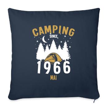 Geburtstag: Camping seit Mai 1966 Zelten - Sofakissenbezug 45 x 45 cm - Navy - Vorne
