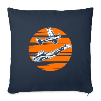 Skydiving Skydiver Sunset - Sofa pillowcase 17,3'' x 17,3'' (45 x 45 cm) - navy - Front