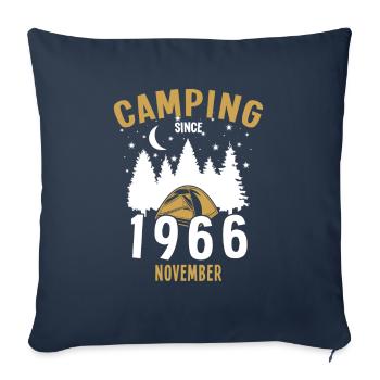 Geburtstag: Camping seit November 1966 Zelten - Sofakissenbezug 45 x 45 cm - Navy - Vorne
