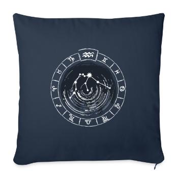 Signe du zodiaque Verseau - Signe du zodiaque - Gebur - Housse de coussin décorative 45 x 45 cm - bleu marine - Devant