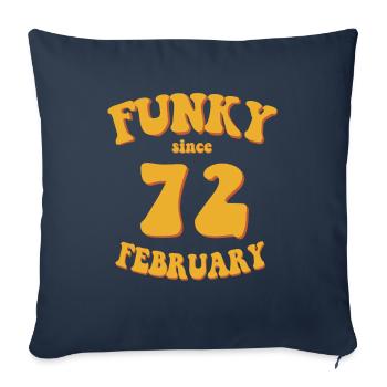 Funky Birthday: Février 1972 - Flower Power - Housse de coussin décorative 45 x 45 cm - bleu marine - Devant