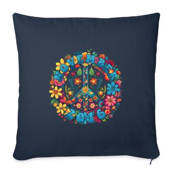 Flower Power Hippie Birthday - November 2016 - Sofa pillowcase 17,3'' x 17,3'' (45 x 45 cm) - navy - Front