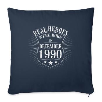 Real Heroes sont nés en décembre 1990 Anniversaire - Housse de coussin décorative 45 x 45 cm - bleu marine - Devant