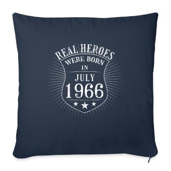 Real Heroes sont nés en juillet 1966 Anniversaire - Housse de coussin décorative 45 x 45 cm - bleu marine - Devant