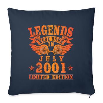 Les légendes sont nées en juillet 2001 - Housse de coussin décorative 45 x 45 cm - bleu marine - Devant