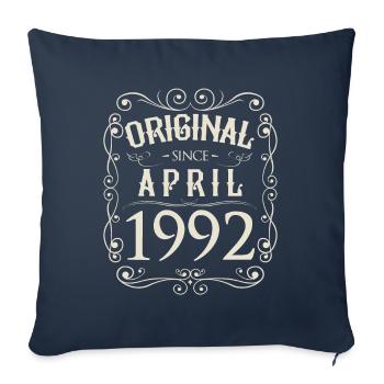 Vintage - Original depuis avril 1992 Anniversaire - Housse de coussin décorative 45 x 45 cm - bleu marine - Devant