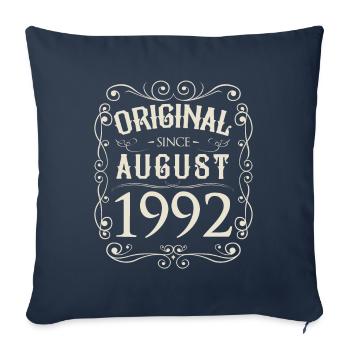 Vintage - Original depuis août 1992 Anniversaire - Housse de coussin décorative 45 x 45 cm - bleu marine - Devant