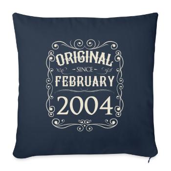 Vintage - Original depuis février 2004 Anniversaire - Housse de coussin décorative 45 x 45 cm - bleu marine - Devant