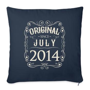 Vintage - Original since July 2014 birthday - Sofa pillowcase 17,3'' x 17,3'' (45 x 45 cm) - navy - Front