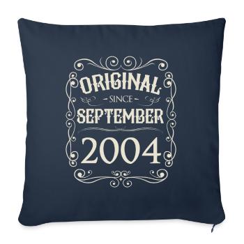 Vintage - Original depuis l'anniversaire de septembre 2004 - Housse de coussin décorative 45 x 45 cm - bleu marine - Devant