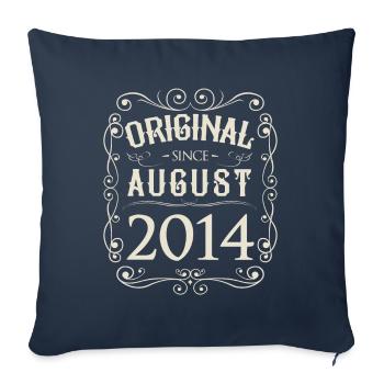 Vintage - Original since August 2014 birthday - Sofa pillowcase 17,3'' x 17,3'' (45 x 45 cm) - navy - Front