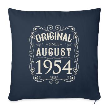 Vintage - Original depuis l'anniversaire d'août 1954 - Housse de coussin décorative 45 x 45 cm - bleu marine - Devant