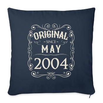 Vintage - Original depuis l'anniversaire de mai 2004 - Housse de coussin décorative 45 x 45 cm - bleu marine - Devant