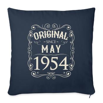 Vintage - Original depuis l'anniversaire de mai 1954 - Housse de coussin décorative 45 x 45 cm - bleu marine - Devant