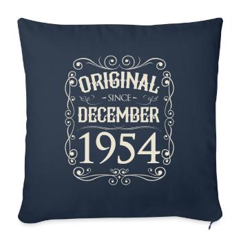 Vintage - Original depuis l'anniversaire de décembre 1954 - Housse de coussin décorative 45 x 45 cm - bleu marine - Devant