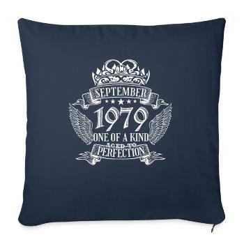 One of a Kind September 1979 Birthday - Sofa pillowcase 17,3'' x 17,3'' (45 x 45 cm) - navy - Front