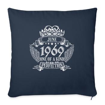 Unique en son genre juin 1969 anniversaire - Housse de coussin décorative 45 x 45 cm - bleu marine - Devant
