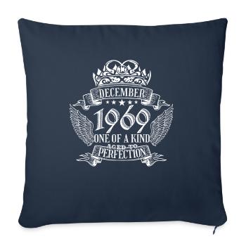 Unique en son genre décembre 1969 anniversaire - Housse de coussin décorative 45 x 45 cm - bleu marine - Devant